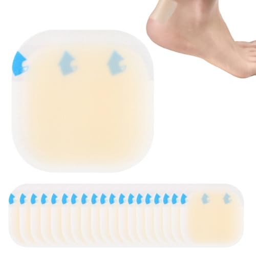 Blister Plasters for Feet 20Pcs Blister Plasters Hydrocolloid Plaster for Toe Feet Heel Finger Blister Prevention Heal Fast Blister Cushion Pads Gel (Square-20Pack)