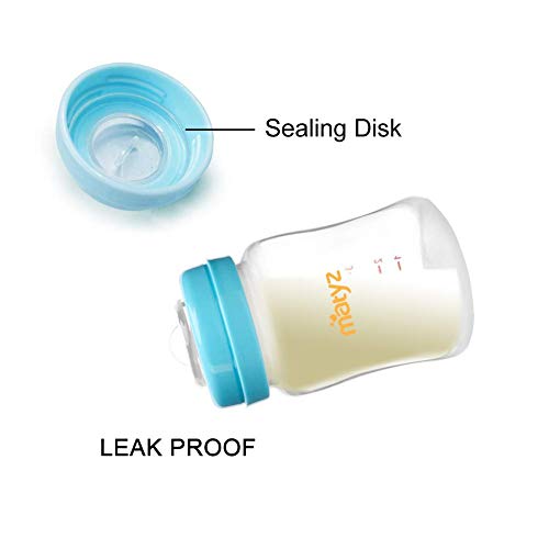 image for Matyz 4-Pack Wide Mouth Breast Milk Storage Containers with Lids (Blue