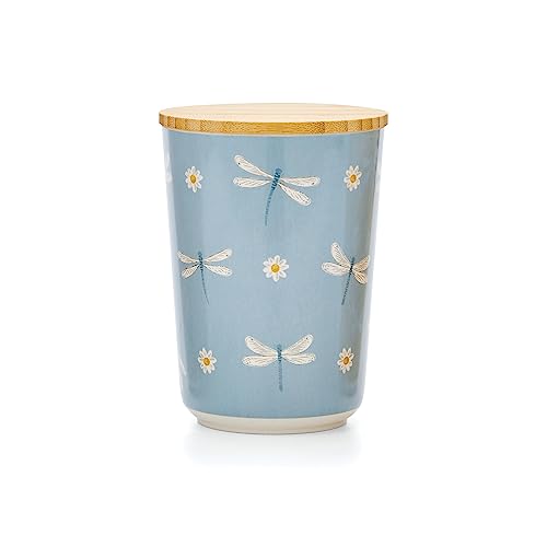 Cooksmart British Designed Kitchen Canisters With Bamboo Lid, English Meadows - 2158, 11cm x 15cm
