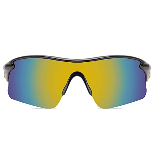 Image of Roshfort Sports Non Polorized Sunglasses UV Protection Sunglass for Men & Women Cycling Running Driving Fishing Multi Shade Glasses ITALIC (Size -Medium)