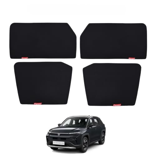 Image of Car Window Sun Shade for Maruti Suzuki Victoris, Set of 4, Black Mesh Fabric
