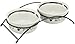 Napf-Set, Keramik/Metall, 2 × 2,6 l/ø 25 cm/54 × 12 × 24 cm, weiß/schwarz