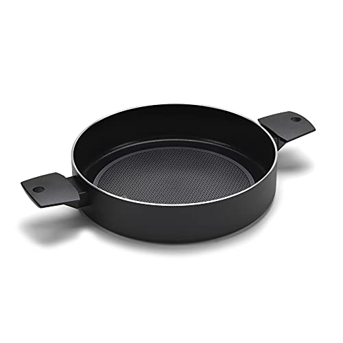 Moneta Recy Tegame 2 Manici 28 cm Ricicla 64 Lattine, Net Induction, Nero, Corpo Alluminio 100% Riciclato