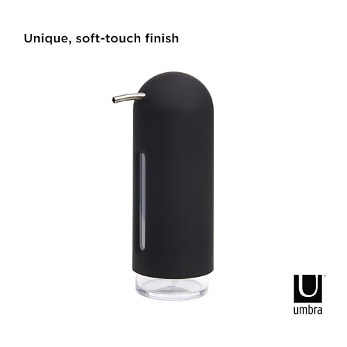 Umbra Penguin 12 oz (355 ml) Soap Pump, Kitchen Soap Dispenser, Also Works With Hand Sanitizer, Black