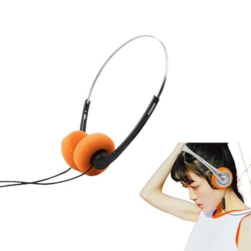 Auriculares vintage estéreo de alta fidelidad ligeros para reproducción en móviles