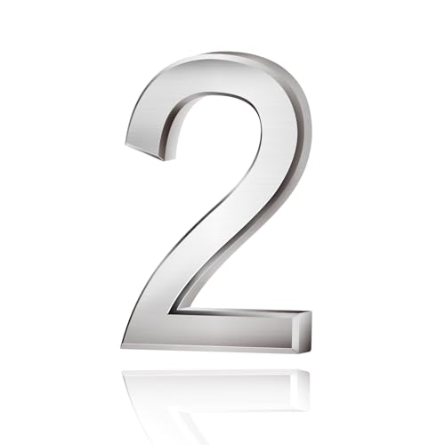 Lotsdonxia Self-Adhesive 3D Silver Numbers (0-9) for Addressing House, Apartment, Hotel, and Street Room Doors as Mailbox Stickers-2