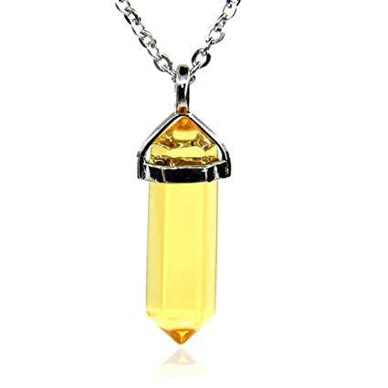 Whitewhale White Whale Natural Healing Reiki Point Chakra Cut Gemstone Pendant Necklace Gift