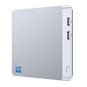 Fanless Mini PC, Intel Atom Z8350 4GB DDR3/64GB eMMC Mini Computer, Windows 10 Pro Support 4K HD, HDMI+VGA, 2.4G/5G WiFi…