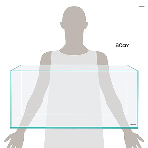 Image of LANDEN 75S 22.1 Gal Shallow Tank, Shallow Fish Tank, Rimless Low Iron Tank, Bookshelf Aquarium W29.5xD17.7xH11 in(75x45x28cm); 8mm Thickness Aquascape Fish Tank, Black Leveling Mat Included