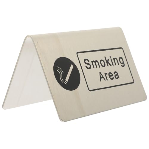 ABOOFAN Indicador de Zona de de Mesa de Acero Inoxidable Señal de Advertencia Doble Cara para Área de Tarjeta Resistente para Restaurante Bar y Cafetería