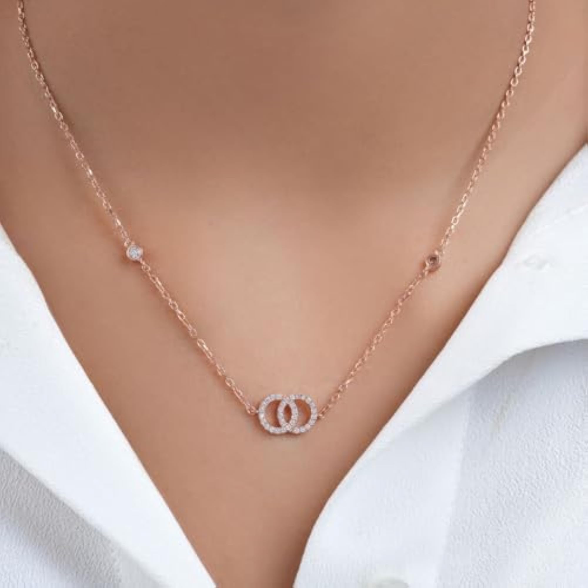 925 Sterling Silver Interlinked Plated Necklace
