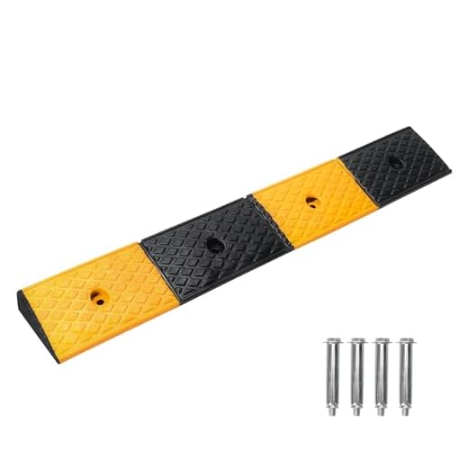 Nisorpa Rubber Kerb Ramps for Cars, 5cm Height Threshold Ramps, Heavy Duty Curb Ramp for Mobility Scooters, Wheelchair, Doorways, Steps, Sidewalk, 96x15x5cm