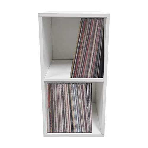 VDD Armario para discos de vinilo LP - 2 compartimentos - blanco