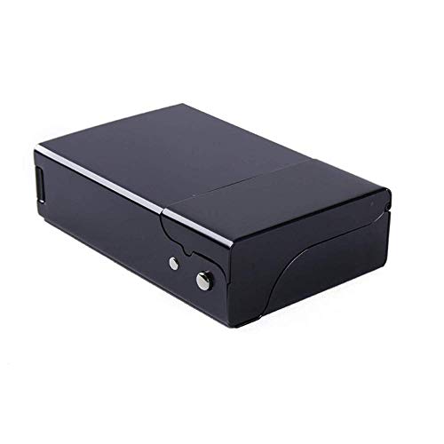 Caja de Cigarrillos AutomáTica Caja de Cigarrillos PortáTil Impermeable de AleacióN de Aluminio con un Paquete Completo de Humo Blando,Black