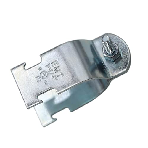 1-1/4" Emt Strut Clamps For Rigid Conduit And Pipe, 4 Packs Universal Steel Strut Clamps For Rigid Conduit And Emt, Standard Electro-Galvanized Emt Strut Clamps Assembled With Bolt And Nut #TOP4