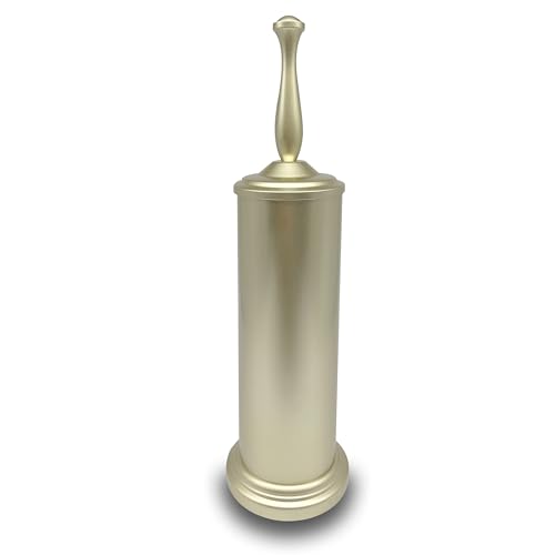 Image of Satin Matte Soft Gold Toilet Bowl Brush with Holder, Durable Bathroom Cleaning Tool, Modern Design for Easy Toilet Maintenance, Bathroom Cleaner Brush for Efficient Cleaning and Hygiene