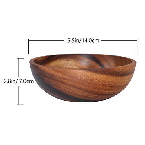 DOITOOL 1Pc Houten Kom Voor Voedsel- 14Cm/ 5. 5In Ramen Bowl Fruitschaal Voor Veganisten- Herbruikbare Multifunctionele Portie Kom Voor Fruit Tapas Pape Saladesoep - Image 4