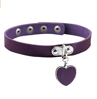 Buweiser Pendentif Coeur Coeur Collier Coeur Coeur Collier chaîne clavicule Cuir Punk Cover