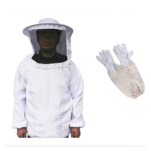 Ropa de apicultura tipo media chaqueta con capucha para manejo de colmenas 2