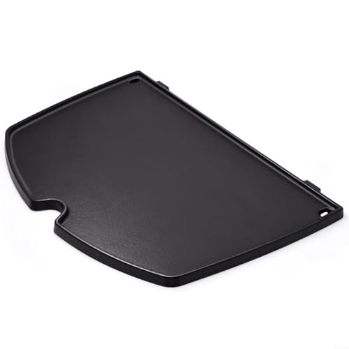 HomeVortex Piastra in ghisa per barbecue Weber serie Q2200 Q2000 Q2400 Q220, accessorio da cucina resistente con bordo rialzato per pancake, frittelle e verdure, 27 x 39 cm, nero