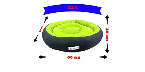 Image of Premium Xxl Size Dog Bed For Large Dogs And Puppies Anti Skid Bottom Washable Orthopedic Big Dog /Cat Beds Neon /Black, Polyester