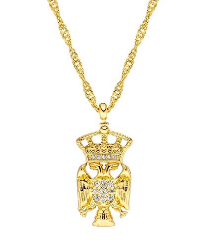 Collier armoiries d'aigle serbie anti-ternissement, chaîne de drapeau résistante pour femme
