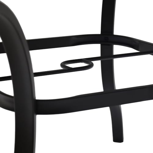 Image of Anmutig 5-Piece Outdoor Patio Dining Set 37 Inch Square Wooden-Like PVC Table with 4 Stackable Chairs for Garden Backyard Brown