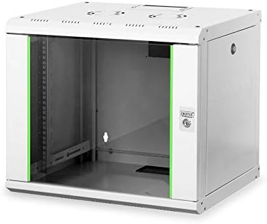 DIGITUS Szafa sieciowa 19 cali 12 U - montaż ścienny - głębokość 450 mm - max. obciążenie 100 kg - seria Unique - drzwi szklane - szary