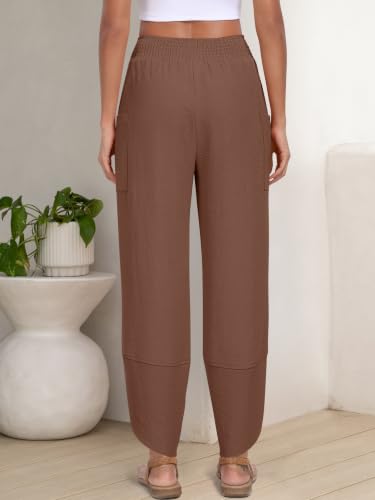 Image of ANRABESS Womens Wide Leg Palazzo Capri Barrel Pants