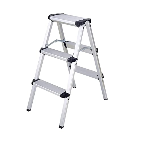 Image of 3 Step Ladders Collapsible Wide Pedal Portable for Garage Outdoor Home