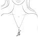 Spinningdaisy Silver Plated Crystal Miniature Viola with Bow Necklace