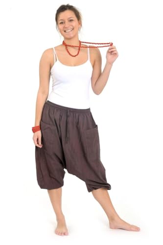 FANTAZIA Pantacourt Sarouel Homme Femme Vidya Chocolat - Taille Unique Marron