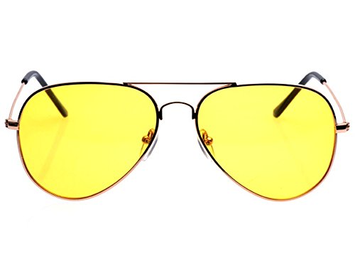 Mens Night View Night Vision Polarized Glasses Driver's Yellow UV400 Driving Sunglasses Goggles (Golden25)2