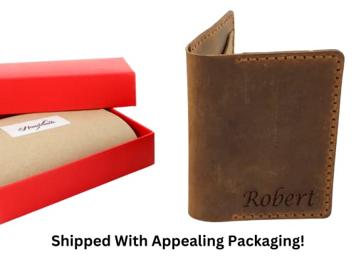 Personalized Wallet For Men, Custom Wallets For Men, Personalized Gifts For Boyfriend, Customized Bifold Minimalist Wallet Engraved Distressed Leather Wallet For Him (Brown)3