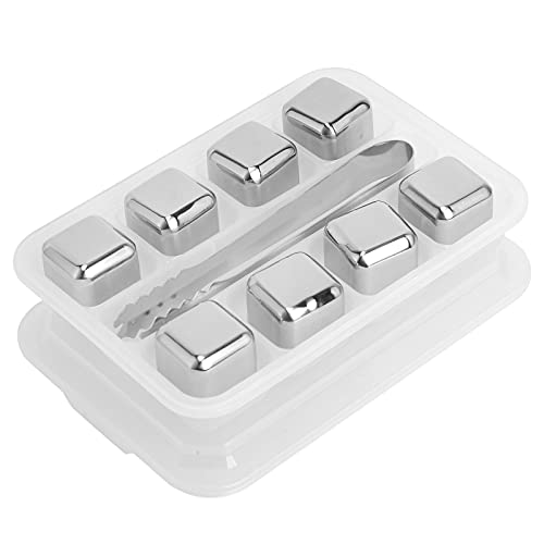 Whiskey Stones Gift Set, Drinking Gifts Set for Men Wine Chillers Metal Ice Cubes Reusable Whiskey Rocks Wine Chiller for Home(01)