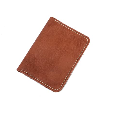 Handmade Retro Men's Minimalist Leather Wallet with 3 Card Slots 2 Cash Slots Large Capacity Folding Card Sleeve2