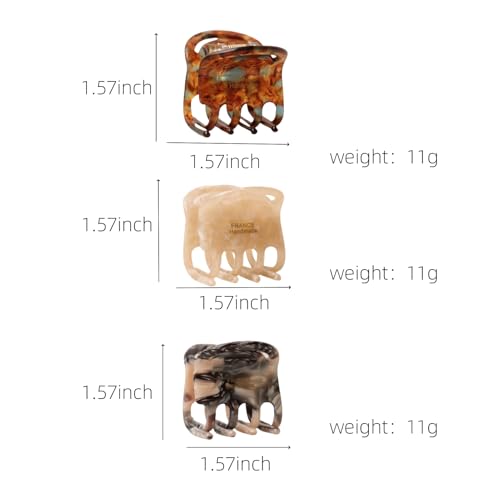 Frdtluthw 3 Pcs French Tortoise Hair Claw Clips,Durable Non-Slip Celluloid Acetate Hair Accessories For Women With Thin Hair,Beach Essentials Lightweight Small Jaw Barrettes thumb #1