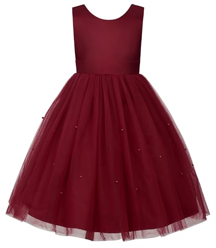Image of JerrisApparel Flower Girls Dress Wedding Satin Dresses Princess Birthday Party Prom Ball Gown