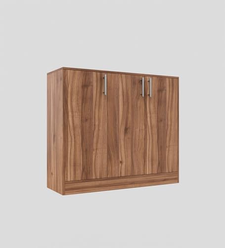 Image of Spyder Craft Buffet Cabinet with Storage - Shinx Storage Organizer with Doors and Shelves - Side Cupboard for Kitchen and Living Room Color - Wood Brown (Brown)