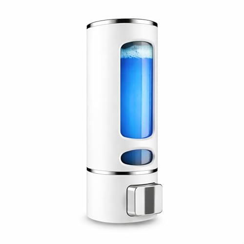 Image of ABS Liquid Soap Dispenser Wall Mounted for Bathroom & Wash Basin | Handwash Bottle Holder, Shampoo & Sanitizer Dispenser for Kitchen, Toilet & Shower Use (White)