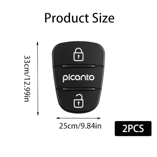 2 PCS 3 Buttons Car Key Fob Cover Replacement Silicone Car Remote Control Key Case Shell Durable Car Key Rubber Pad Compatible with Kia Sportage Ceed Soul Venga Hyundai I10 I20 I30 Ix20 Ix35
