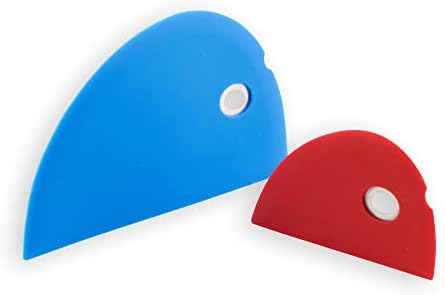 Messermeister Silicone Bowl Scraper Set - Includes Large Blue Scraper & Small Red Scraper - Frosts, Portions, Lifts & Transfers - Easy to Clean & Flexible Precision Edge
