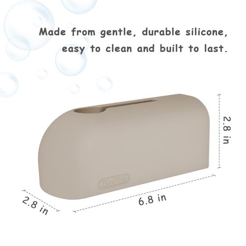 Image of Faucet Cover Bathtub, Soft Silicone Tub Spout Cover, Faucet Protector for Kids, Bath Spout Guard for Bathtubs, Bathroom Tub Faucet Cover, Water Spout Cover for Child Safety, Universal Fit(Taupe)