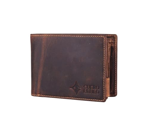 Horizontal Bifold Leather Wallet – RFID Protection, Compact Floater Leather Design, Multiple Compartments for ID, Cash & Cards. (Color: Deep Brown)