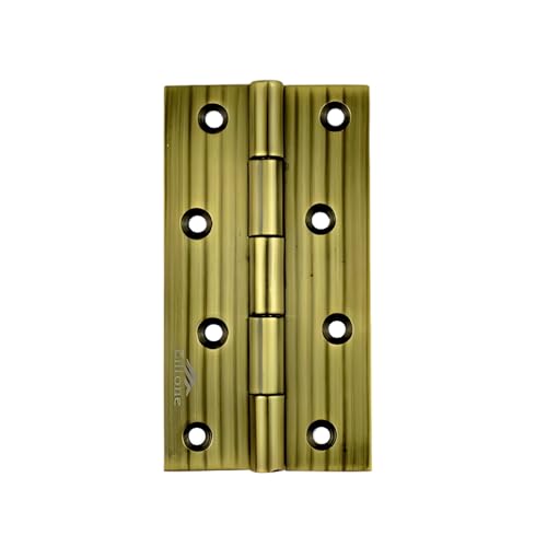 Image of Stainless Steel Window & Door Butt Hinges Kabja for Home /Office /Hotel for Main Door /Wooden Door /Kitchen, SS Welded Heads(12 Piece,Linear Antique, 4 Inch x 12 Gauge /2.5 mm