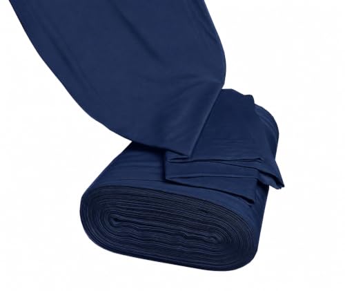 Image of Glus Fabric by The Metre-Mercerised Dyed Cotton for Embroidery-Cross Stitch-Bed Covers-Curtains-Cushion Covers-Table Cloth-Chair Upholstery-Sofa Cover (Blue, 100 cm X144 cm)