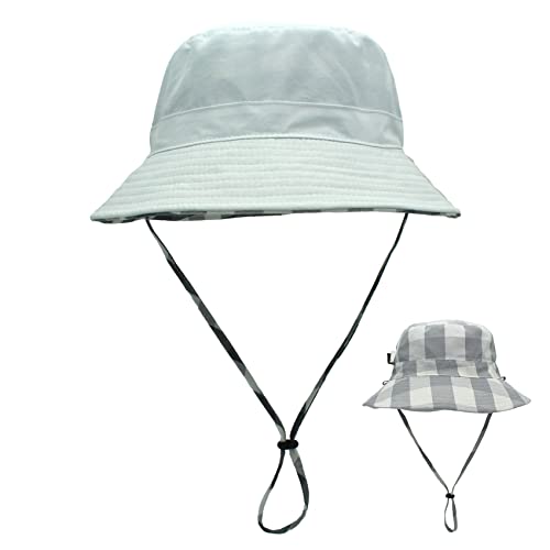 LLmoway Kids UPF50+ Bucket Sun Hats Cotton Lined Lightweight Reversible 3T-8Y