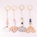 4pcs Holz Spielbogen für Babys, Baby Gym Spielzeug, Baby Anhänger Spielbogen Hängende Spielzeug, Baby Beißring Set für Neugeborenen Baby Shower Geschenk (Grau)