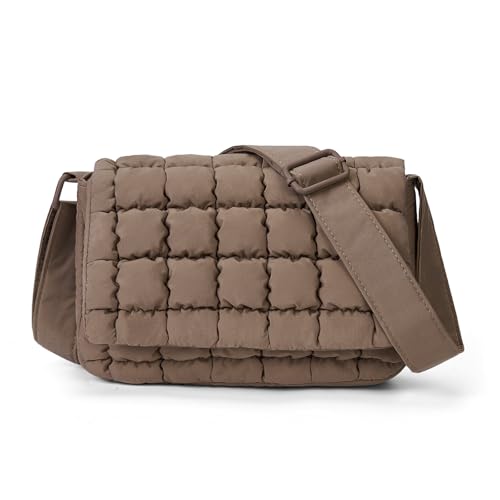 Quilted Crossbody Bag Puffer Purse for Women Lightweight Puffy Shoulder Bag Nylon Crossbody Purse