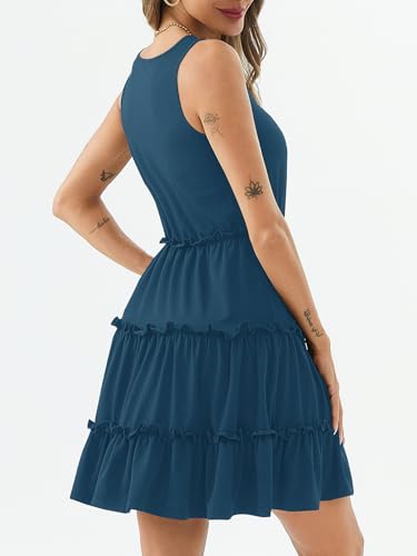 Image of PerZeal Women's 2026 Summer Dress Casual Sleeveless Boho Beach Vacation Outfits Mini Sundress
